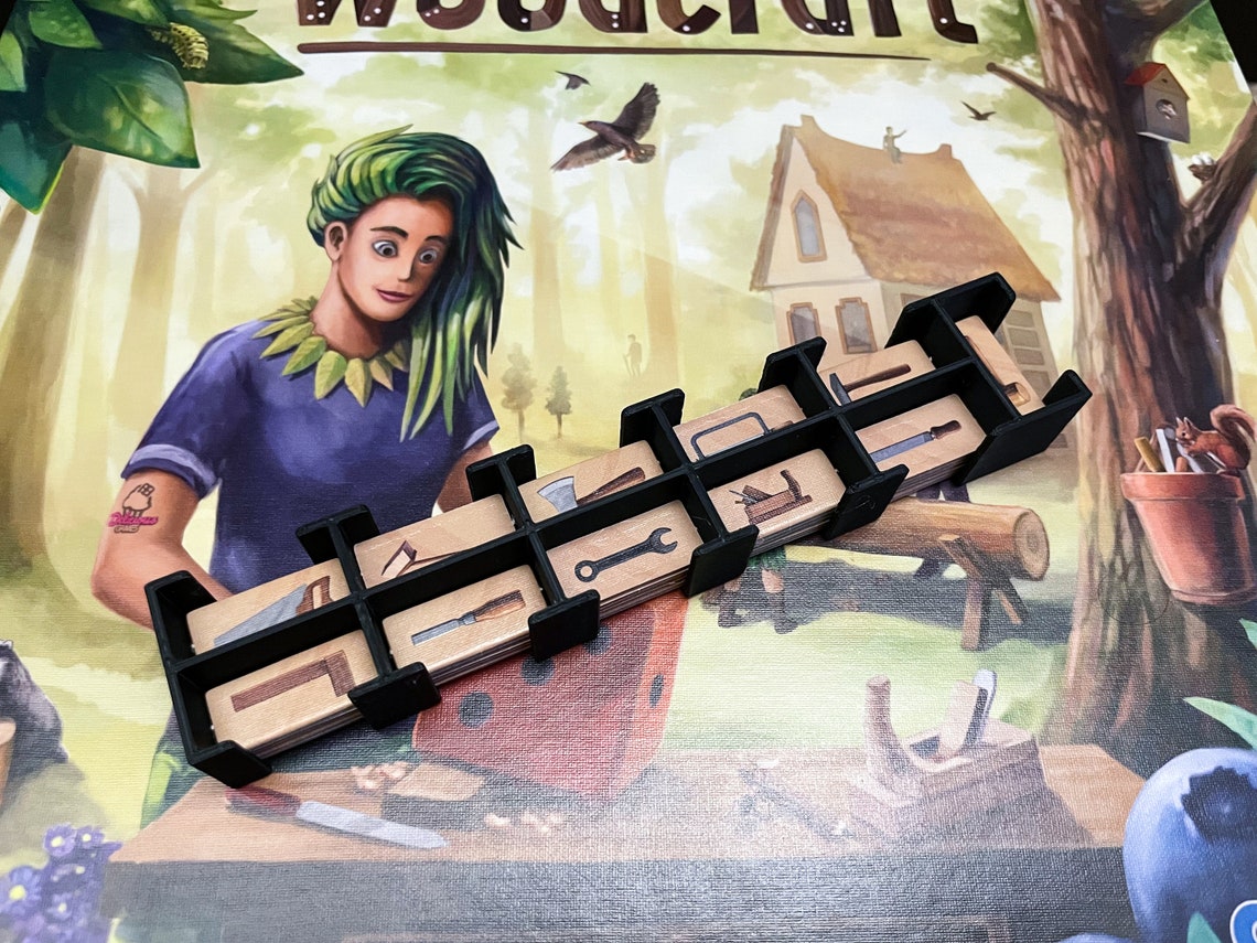 Woodcraft Board Game 3D Printed Storage Insert - Holds Sleeved Cards! - Image 3