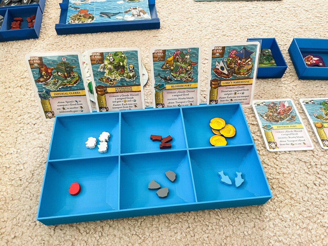 4-PACK Board Game Token Tray and Card Holder, Token Holder, Token Organizer, Bits Trays, Resource Trays, 3D Printed - Image 2