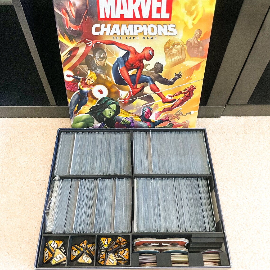 Marvel Champions Core Box Storage Insert - Holds Sleeved Cards!