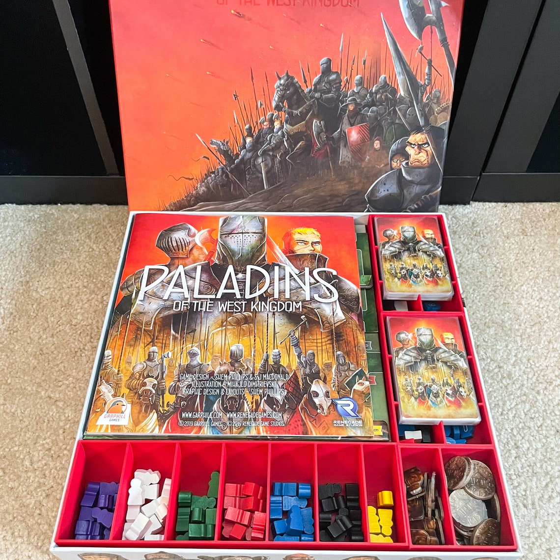 Paladins of the West Kingdom Board Game Insert (for Collector's Box), Fits Sleeved Cards!