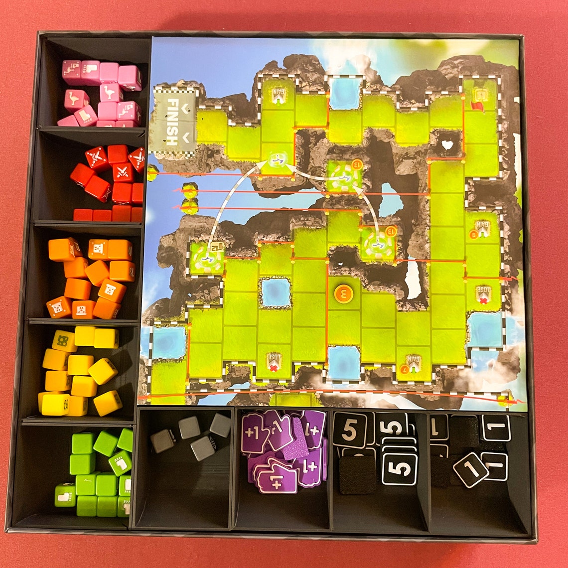 Cubitos 3D Printed Insert with Fowl Play Expansion, Fits Sleeved Cards - Image 4