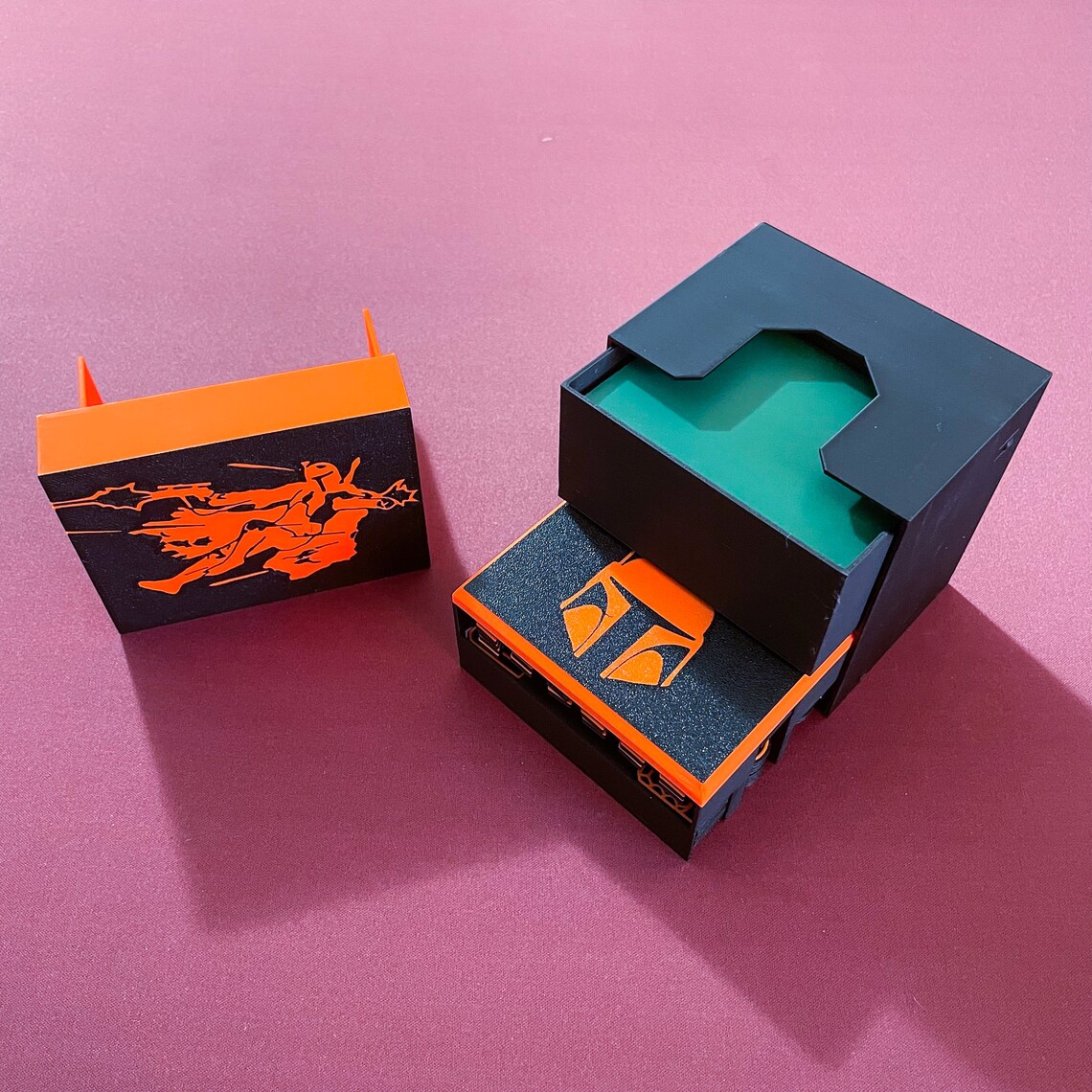 Premium Boba Fett Star Wars Unlimited Compatible Deck Box, TCG Deck Box for Sleeved Cards & Token Storage