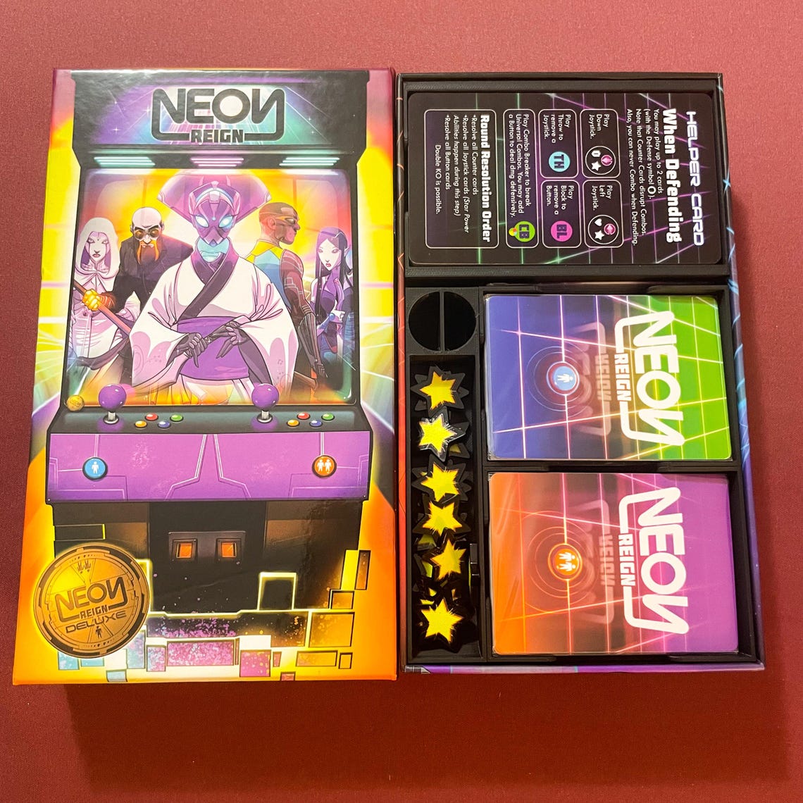 Neon Reign Deluxe Edition Insert, 3D Printed Board Game Organizer