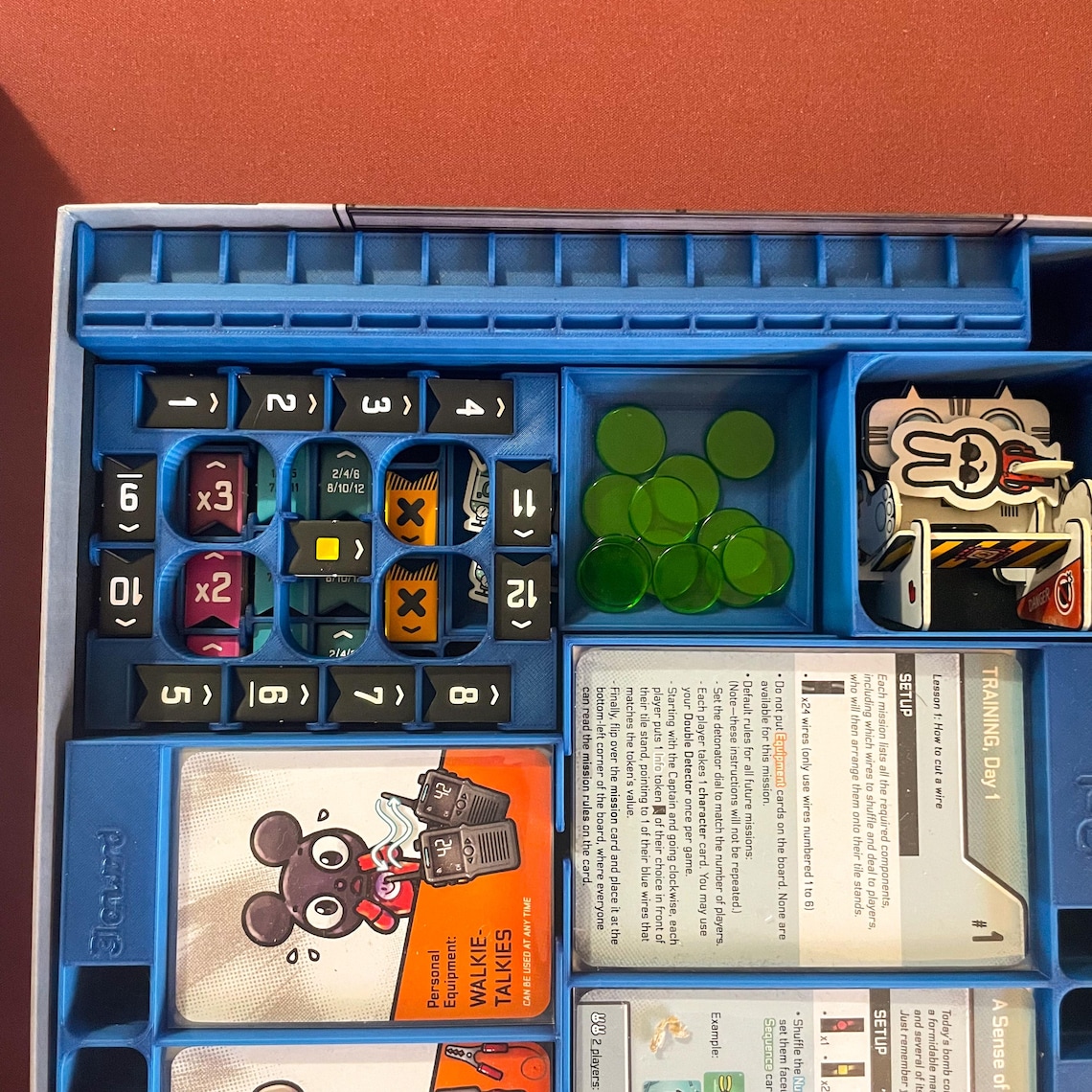 Bomb Busters Board Game Insert, 3D Printed Organizer & Cable Holder Upgrade - Image 2