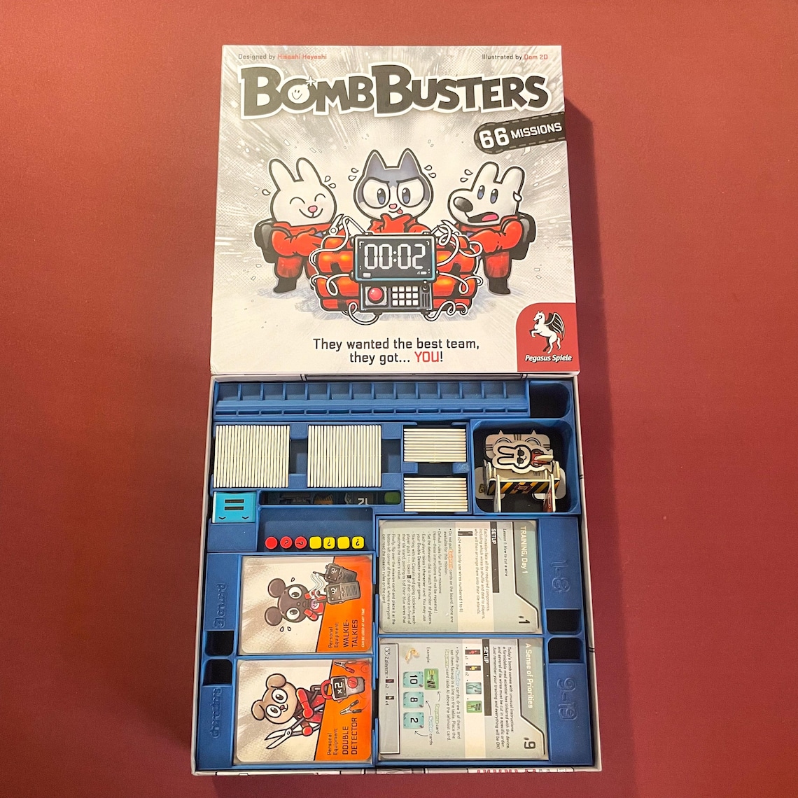 Bomb Busters Board Game Insert, 3D Printed Organizer & Cable Holder Upgrade