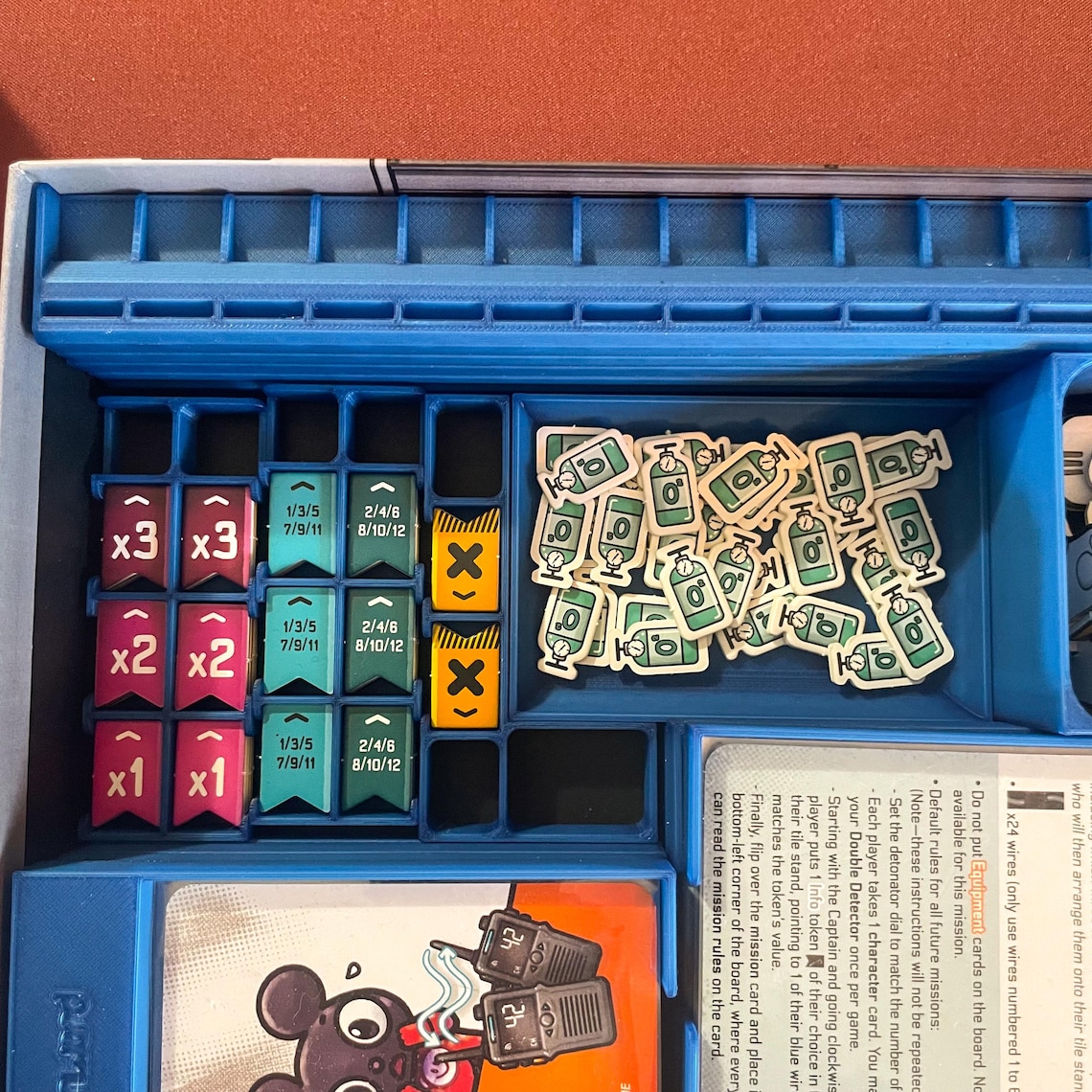 Bomb Busters Board Game Insert, 3D Printed Organizer & Cable Holder Upgrade - Image 3